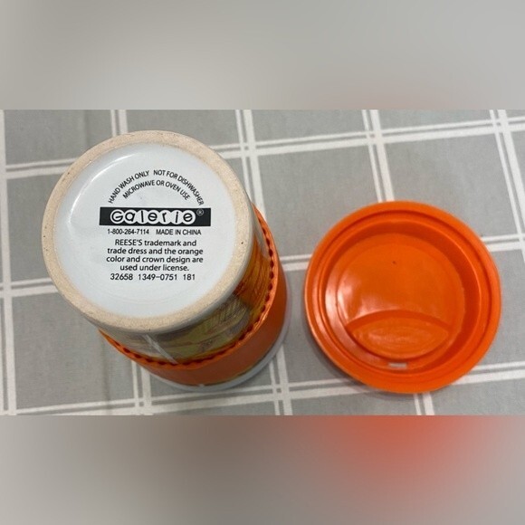 Reese's Peanut Butter Cup 12 oz Ceramic Cup Travel Mug with silicone grip & lid - Picture 5 of 7